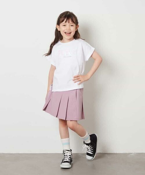 a.v.v / アー・ヴェ・ヴェ カットソー | 【毛玉になりにくい/安心の綿100％/イージーケア】[140-150]オーロラスパンコールロゴTシャツ | 詳細13