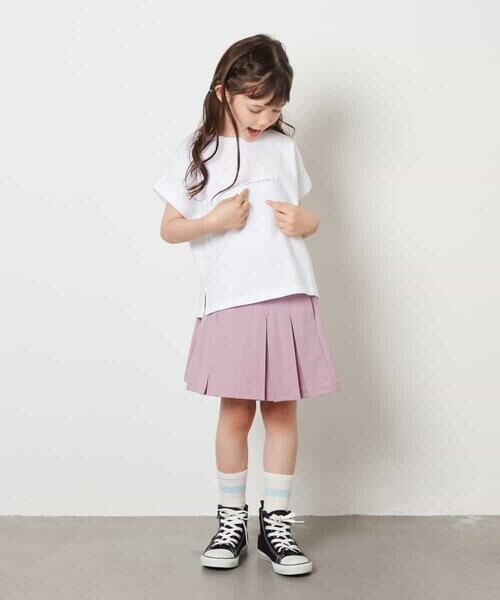 a.v.v / アー・ヴェ・ヴェ カットソー | 【毛玉になりにくい/安心の綿100％/イージーケア】[140-150]オーロラスパンコールロゴTシャツ | 詳細15