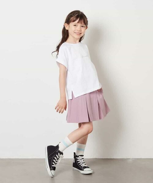 a.v.v / アー・ヴェ・ヴェ カットソー | 【毛玉になりにくい/安心の綿100％/イージーケア】[140-150]オーロラスパンコールロゴTシャツ | 詳細16