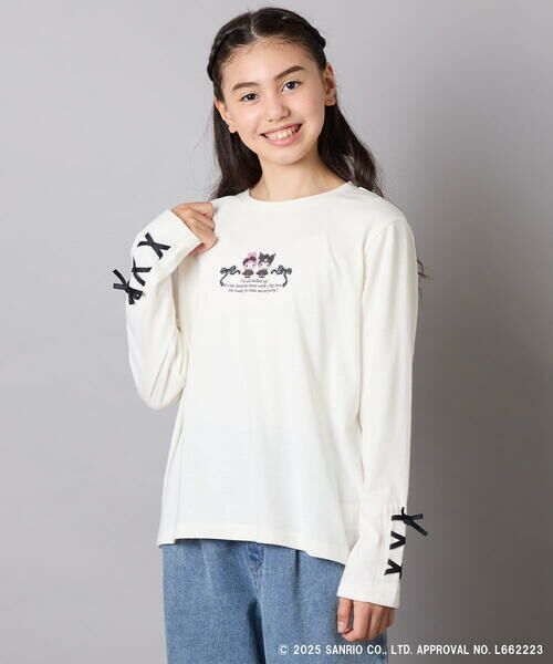 a.v.v / アー・ヴェ・ヴェ カットソー | 【数量限定】[110-150]［マイメロディ／クロミ］]袖レースアップロンT | 詳細1