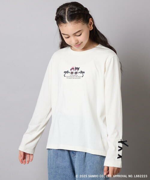 a.v.v / アー・ヴェ・ヴェ カットソー | 【数量限定】[110-150]［マイメロディ／クロミ］]袖レースアップロンT | 詳細2