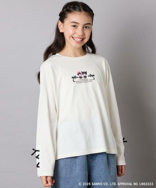 a.v.v / アー・ヴェ・ヴェ カットソー | 【数量限定】[110-150]［マイメロディ／クロミ］]袖レースアップロンT | 詳細3