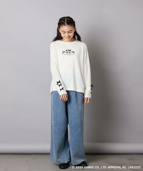 a.v.v / アー・ヴェ・ヴェ カットソー | 【数量限定】[110-150]［マイメロディ／クロミ］]袖レースアップロンT | 詳細8