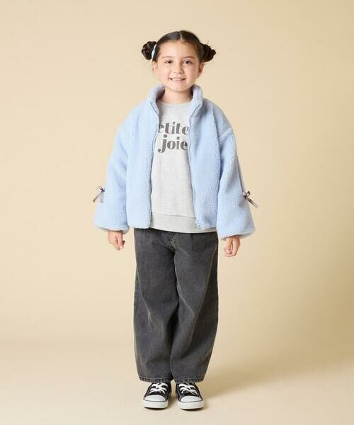 a.v.v / アー・ヴェ・ヴェ カットソー | [130-160]【袖デザイン/プリントロゴ＋パール調デザイン/通学にもオススメ】レーステープ裏毛トレーナー | 詳細10