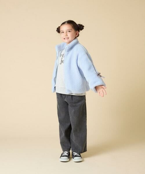 a.v.v / アー・ヴェ・ヴェ カットソー | [130-160]【袖デザイン/プリントロゴ＋パール調デザイン/通学にもオススメ】レーステープ裏毛トレーナー | 詳細11