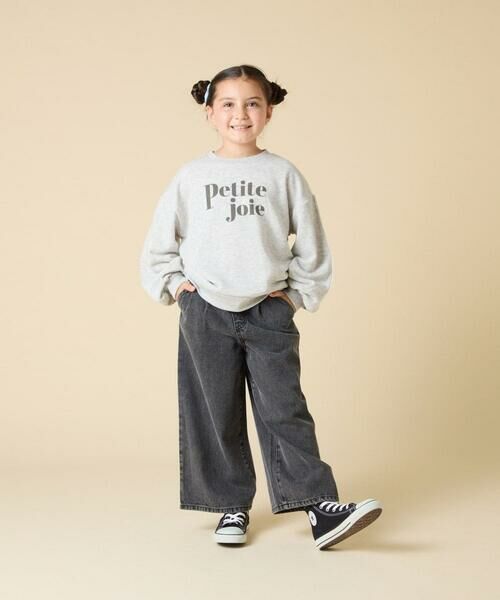 a.v.v / アー・ヴェ・ヴェ カットソー | [130-160]【袖デザイン/プリントロゴ＋パール調デザイン/通学にもオススメ】レーステープ裏毛トレーナー | 詳細9