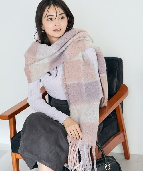 a.v.v / アー・ヴェ・ヴェ マフラー・ショール・スヌード・ストール | チェック柄ボリュームマフラー | 詳細10