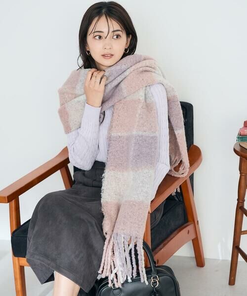 a.v.v / アー・ヴェ・ヴェ マフラー・ショール・スヌード・ストール | チェック柄ボリュームマフラー | 詳細11