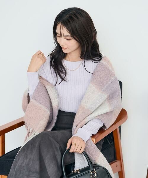 a.v.v / アー・ヴェ・ヴェ マフラー・ショール・スヌード・ストール | チェック柄ボリュームマフラー | 詳細12