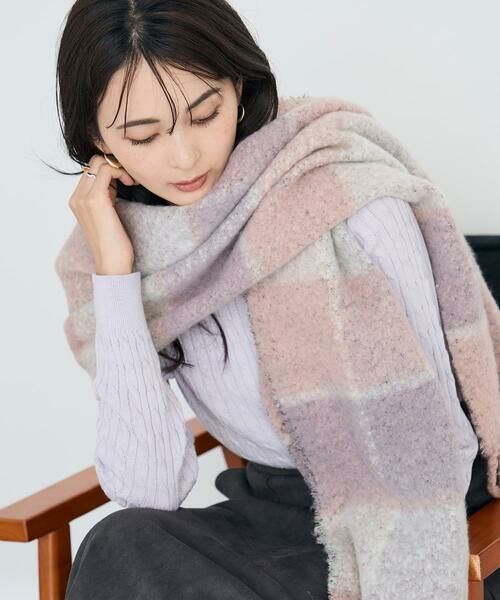 a.v.v / アー・ヴェ・ヴェ マフラー・ショール・スヌード・ストール | チェック柄ボリュームマフラー | 詳細8