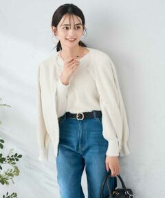 a.v.v / アー・ヴェ・ヴェ カーディガン・ボレロ | ヘアリーラメクルーネックカーディガン