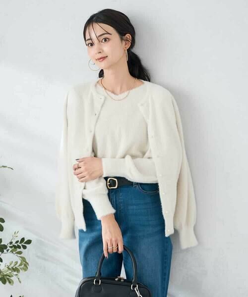 a.v.v / アー・ヴェ・ヴェ カーディガン・ボレロ | ヘアリーラメクルーネックカーディガン | 詳細10