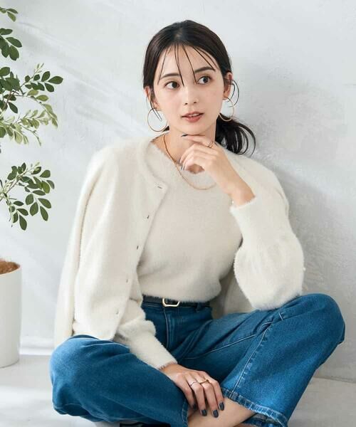 a.v.v / アー・ヴェ・ヴェ カーディガン・ボレロ | ヘアリーラメクルーネックカーディガン | 詳細13