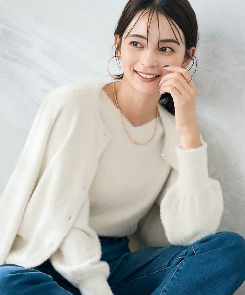 a.v.v / アー・ヴェ・ヴェ カーディガン・ボレロ | ヘアリーラメクルーネックカーディガン | 詳細14