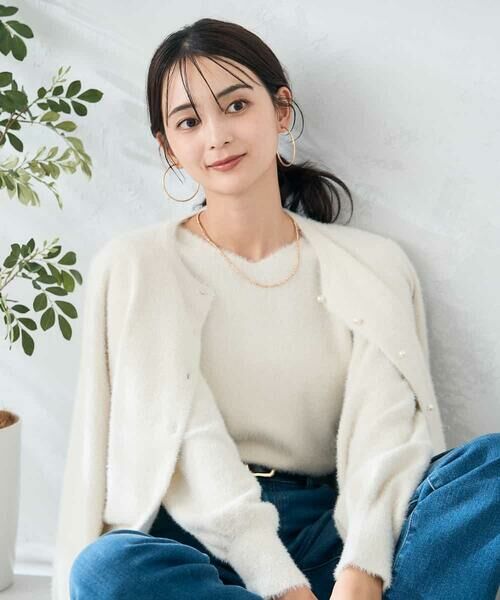 a.v.v / アー・ヴェ・ヴェ カーディガン・ボレロ | ヘアリーラメクルーネックカーディガン | 詳細15