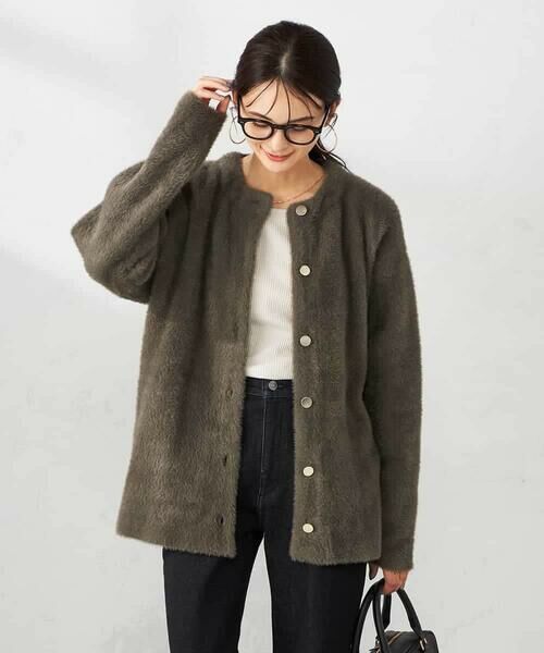 a.v.v / アー・ヴェ・ヴェ カーディガン・ボレロ | フェレットライクフェザーダブルフェイスカーディガン | 詳細1