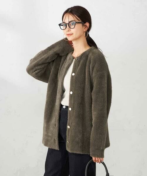 a.v.v / アー・ヴェ・ヴェ カーディガン・ボレロ | フェレットライクフェザーダブルフェイスカーディガン | 詳細2