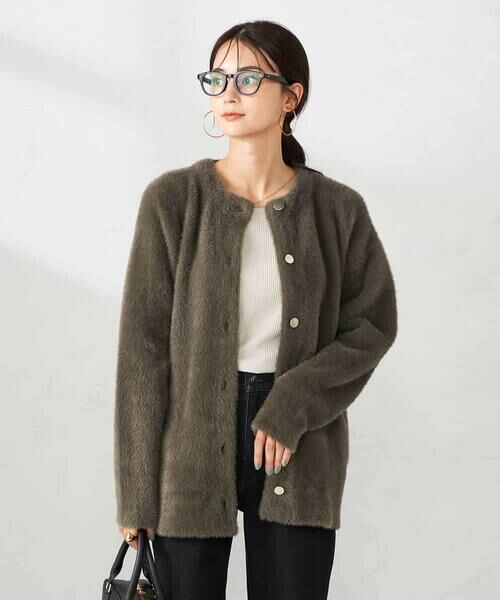 a.v.v / アー・ヴェ・ヴェ カーディガン・ボレロ | フェレットライクフェザーダブルフェイスカーディガン | 詳細3