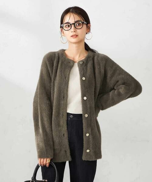 a.v.v / アー・ヴェ・ヴェ カーディガン・ボレロ | フェレットライクフェザーダブルフェイスカーディガン | 詳細4