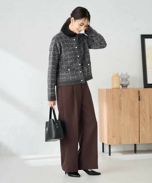 a.v.v / アー・ヴェ・ヴェ カーディガン・ボレロ | パールボタンツイードニットカーディガン | 詳細10