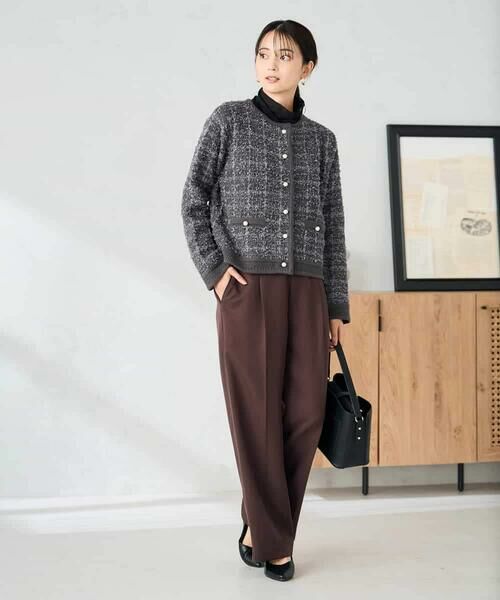 a.v.v / アー・ヴェ・ヴェ カーディガン・ボレロ | パールボタンツイードニットカーディガン | 詳細12