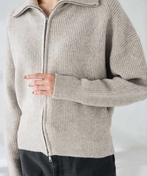 a.v.v / アー・ヴェ・ヴェ カーディガン・ボレロ | WZIP襟付きニットブルゾン | 詳細13