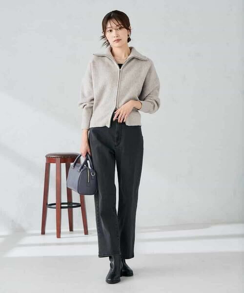 a.v.v / アー・ヴェ・ヴェ カーディガン・ボレロ | WZIP襟付きニットブルゾン | 詳細5