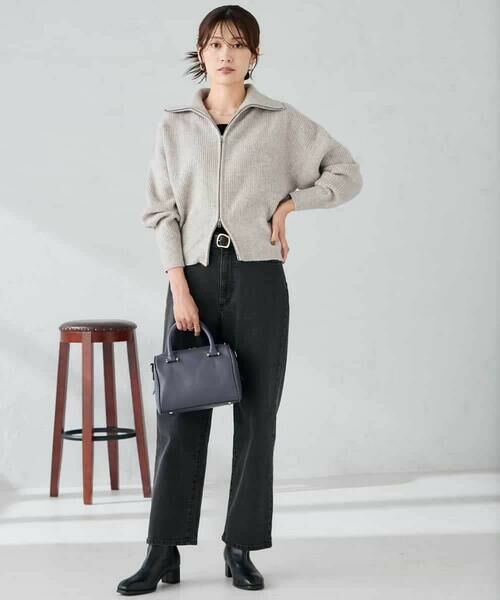 a.v.v / アー・ヴェ・ヴェ カーディガン・ボレロ | WZIP襟付きニットブルゾン | 詳細6
