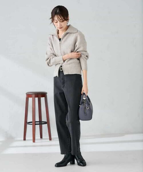 a.v.v / アー・ヴェ・ヴェ カーディガン・ボレロ | WZIP襟付きニットブルゾン | 詳細7