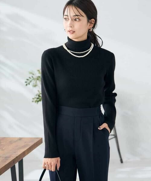 a.v.v / アー・ヴェ・ヴェ ニット・セーター | リブタートルニット(ブラック)