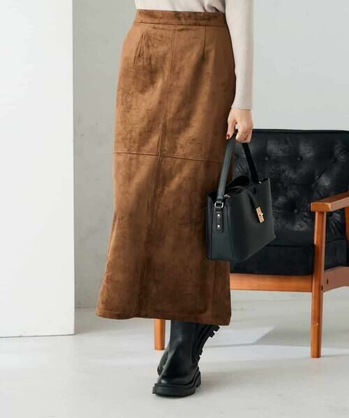 a.v.v / アー・ヴェ・ヴェ ロング・マキシ丈スカート | 【洗える】フェイクスエードナローロングスカート | 詳細1
