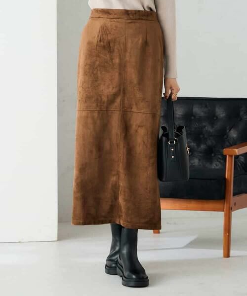 a.v.v / アー・ヴェ・ヴェ ロング・マキシ丈スカート | 【洗える】フェイクスエードナローロングスカート | 詳細2