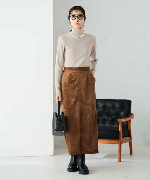 a.v.v / アー・ヴェ・ヴェ ロング・マキシ丈スカート | 【洗える】フェイクスエードナローロングスカート | 詳細3