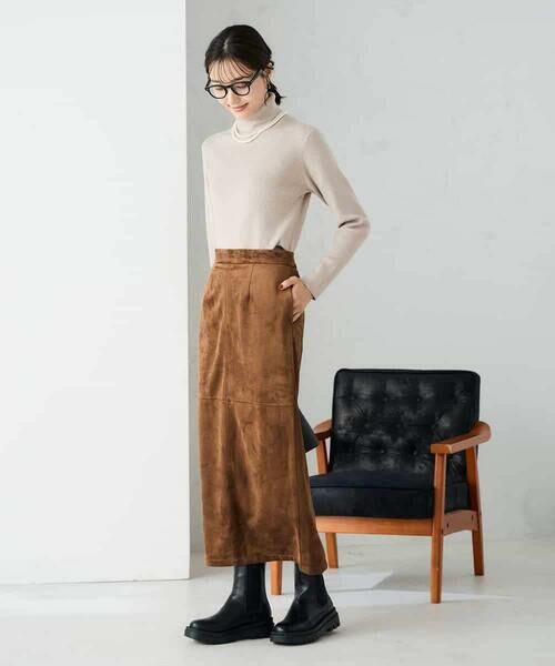 a.v.v / アー・ヴェ・ヴェ ロング・マキシ丈スカート | 【洗える】フェイクスエードナローロングスカート | 詳細4
