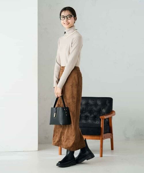 a.v.v / アー・ヴェ・ヴェ ロング・マキシ丈スカート | 【洗える】フェイクスエードナローロングスカート | 詳細5