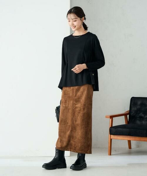 a.v.v / アー・ヴェ・ヴェ ロング・マキシ丈スカート | 【洗える】フェイクスエードナローロングスカート | 詳細8