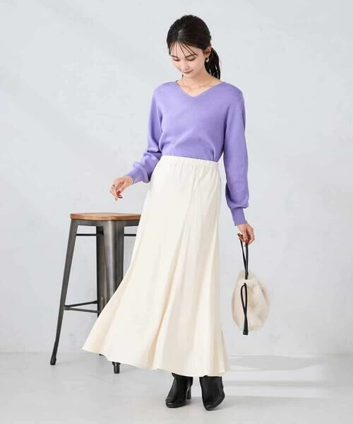 a.v.v / アー・ヴェ・ヴェ ロング・マキシ丈スカート | 【マシンウォッシャブル】セミフレアスカート | 詳細4