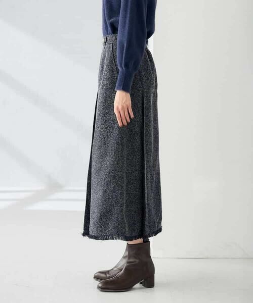 a.v.v / アー・ヴェ・ヴェ ロング・マキシ丈スカート | ツイード調裾フリンジAラインスカート | 詳細17