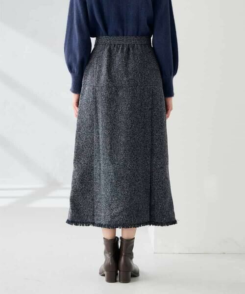 a.v.v / アー・ヴェ・ヴェ ロング・マキシ丈スカート | ツイード調裾フリンジAラインスカート | 詳細18