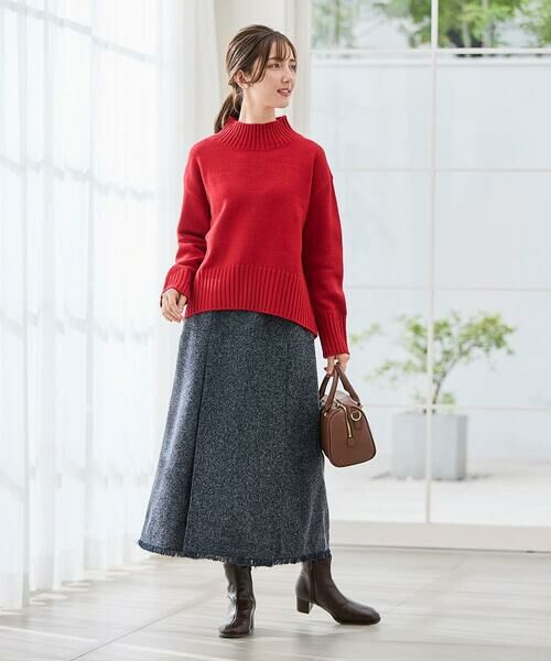 a.v.v / アー・ヴェ・ヴェ ロング・マキシ丈スカート | ツイード調裾フリンジAラインスカート | 詳細2