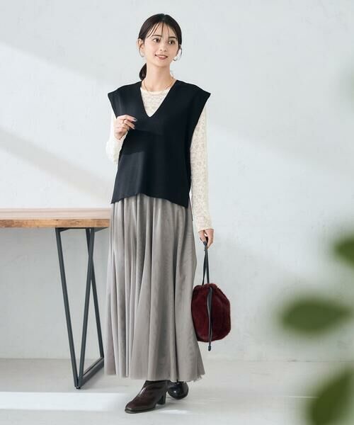 a.v.v / アー・ヴェ・ヴェ ロング・マキシ丈スカート | 【洗える】チュールフレアスカート | 詳細22