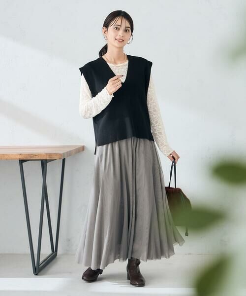 a.v.v / アー・ヴェ・ヴェ ロング・マキシ丈スカート | 【洗える】チュールフレアスカート | 詳細25