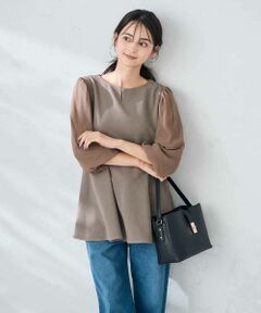 a.v.v / アー・ヴェ・ヴェ カットソー | 【WEB限定】シフォンスリーブペプラムトップス
