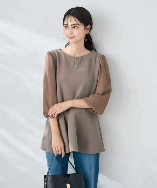 a.v.v / アー・ヴェ・ヴェ カットソー | 【WEB限定】シフォンスリーブペプラムトップス | 詳細1