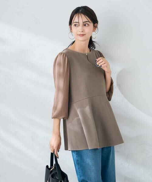 a.v.v / アー・ヴェ・ヴェ カットソー | 【WEB限定】シフォンスリーブペプラムトップス | 詳細3
