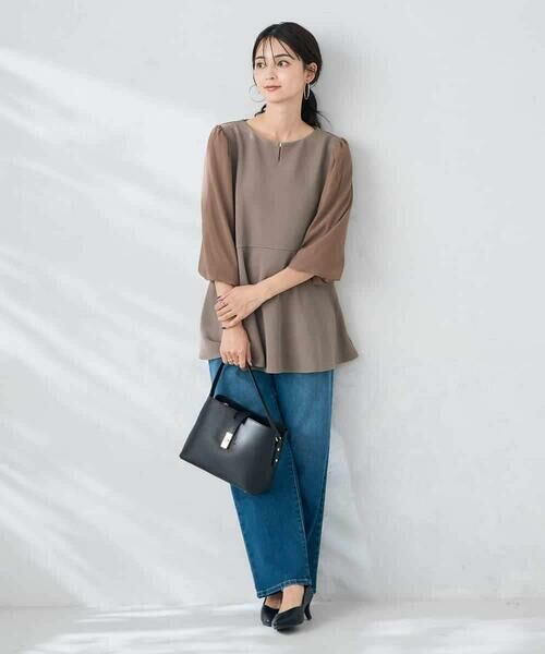 a.v.v / アー・ヴェ・ヴェ カットソー | 【WEB限定】シフォンスリーブペプラムトップス | 詳細4