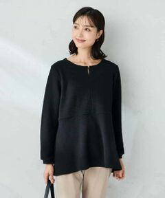 a.v.v / アー・ヴェ・ヴェ カットソー | 千鳥ジャガードペプラムトップス