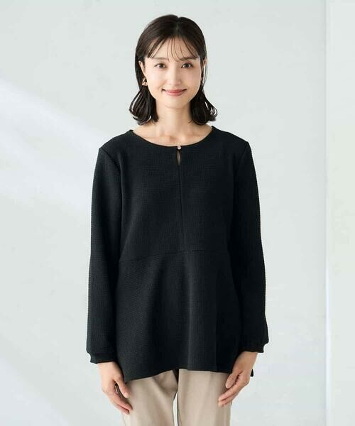 a.v.v / アー・ヴェ・ヴェ カットソー | 千鳥ジャガードペプラムトップス | 詳細14