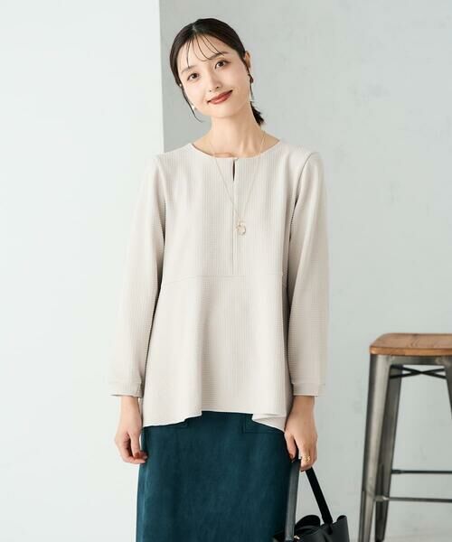 a.v.v / アー・ヴェ・ヴェ カットソー | 千鳥ジャガードペプラムトップス | 詳細5