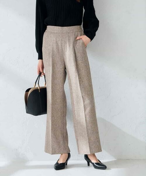 a.v.v / アー・ヴェ・ヴェ チノ・ワークパンツ | 【マシンウォッシャブル】ツイード調ストレートパンツ | 詳細3